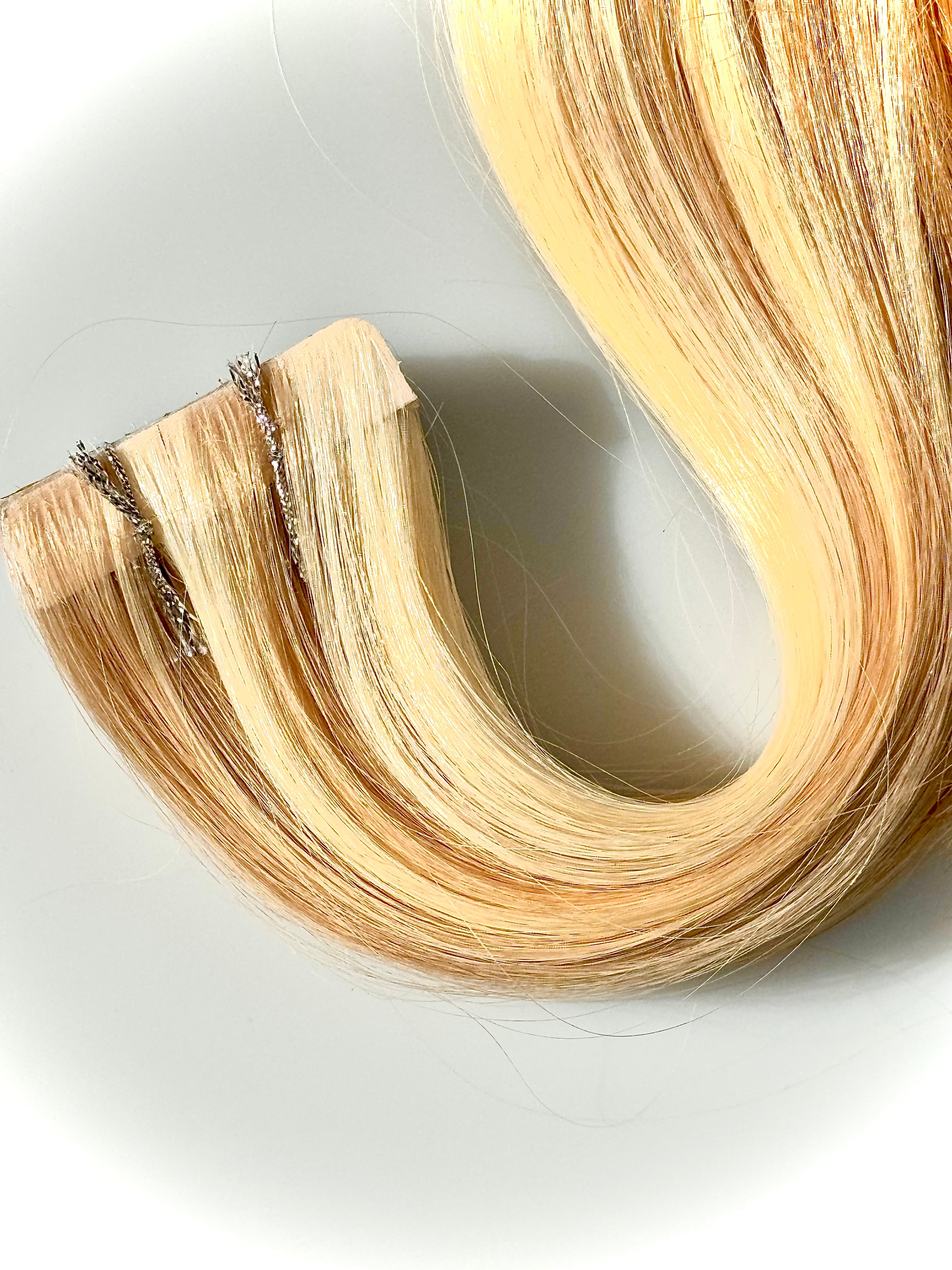 Invisible Tape in Hair Extensions Colour P18 613 Crema